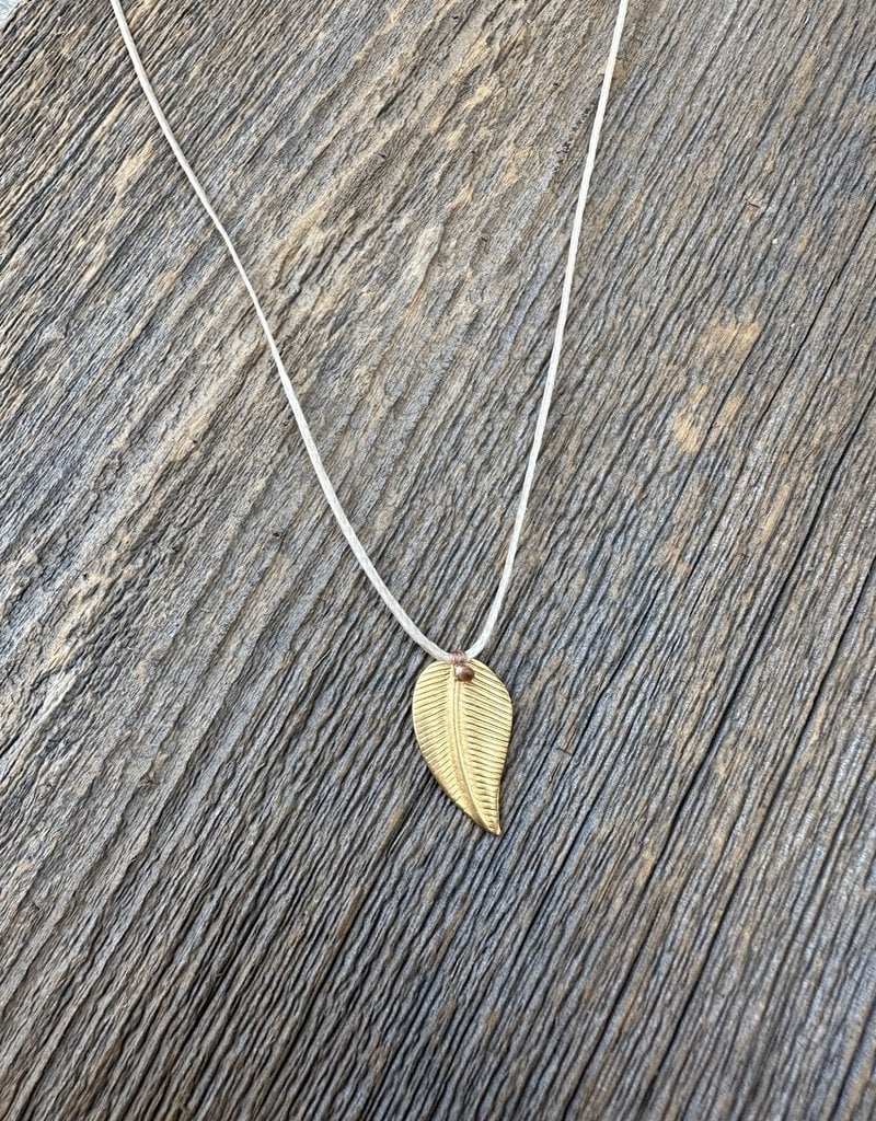 River Song Jewelry River Song Curved Golden Leaf Necklace F20705