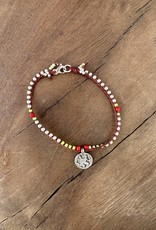Minetta Design Bracelet -BSR Baby Spring Silver w/Red & Green