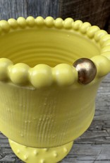 Fanta Watson Textured Ceramic Vase 23k Gold - Yellow