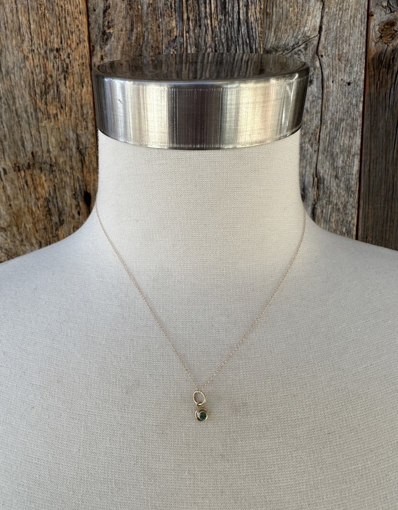 Robin M Designs Robin M Designs Emerald Tiny Charm Necklace 14k