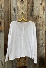 Project Social T Project Social T Mae Textured V Neck L/S White 10130-3E