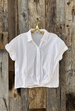 Stateside Stateside Poplin S/S Front Twist Shirt 201-4180 White