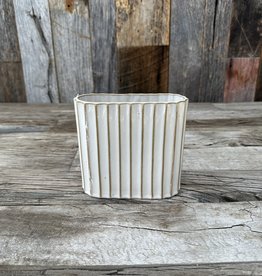 Homart Caro Ribbed Ceramic Vase Small