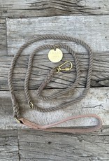Found My Animal Found My Animal Leather Handle, Natural Rope Leash L-NATNAT Small