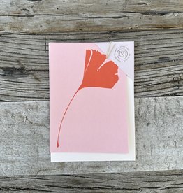 Common Modern Common Modern- Ginkgo Pop Notecard No.1 (red/pink)