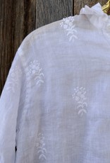 CP Shades CP Shades Joss Embroidered Linen Shirt White 1225-4AC