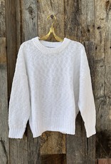 Stateside Stateside Cotton Linen Pullover Sweater 528-5207 White
