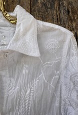Cino Cino Lanaii Embroidery White Button Down Shirt CINO8945