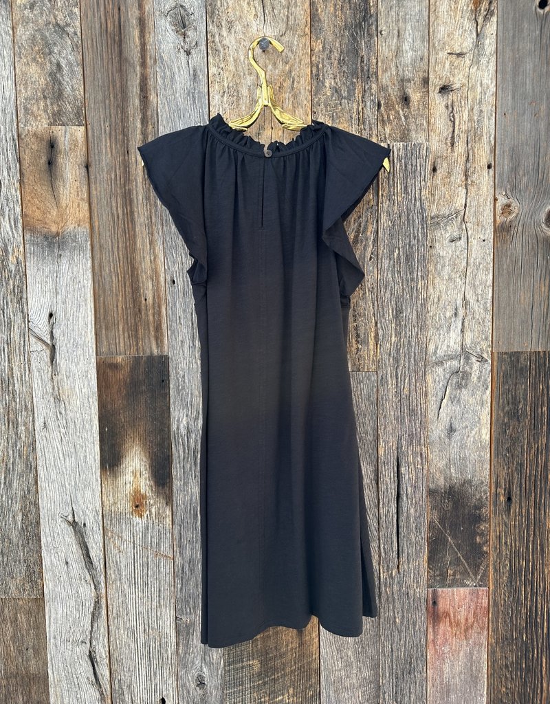 Lilla P Lilla P Ruffle Trim Sleeveless Dress Black PA2159-BLA