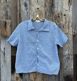 CP Shades CP Shades Short Sleeve Blue Gingham Shirt 1344-69A