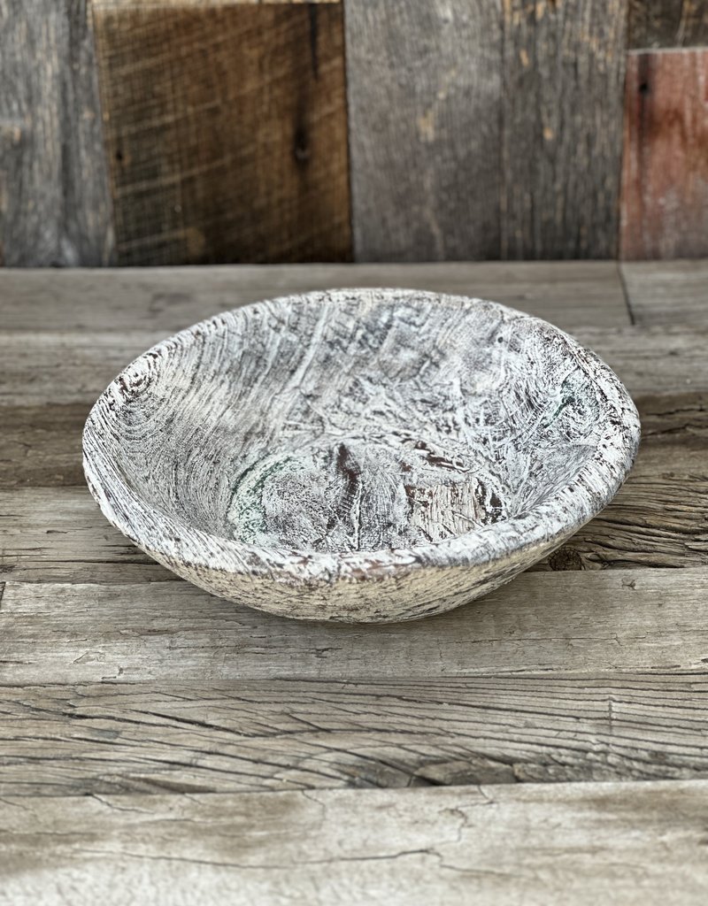 Blue Ocean Traders White Washed Vintage Bowl Large