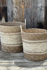 Kalalou Round Basket Two Toned Natural - Medium