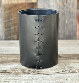 Made Solid Made Solid Sml Leather Wrapped Vase Black