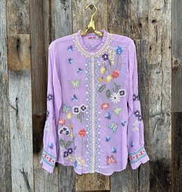 Johnny Was Johnny Was Minodora Blouse Lavender Frost C12423-4