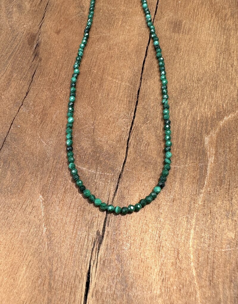 Radiant Malas Tiny Intention Necklace Malachite 16"