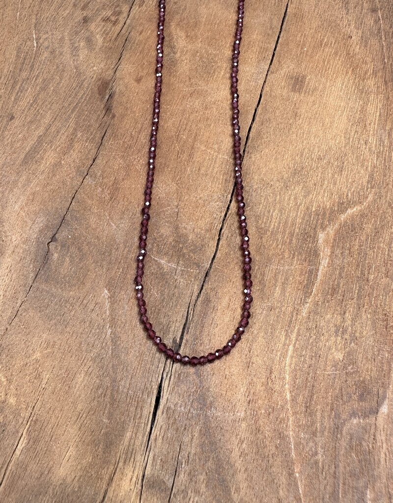 Radiant Malas Tiny Intention Necklace Garnet 16"