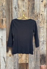 Lilla P Lilla P 3/4 Sleeve Boatneck Black