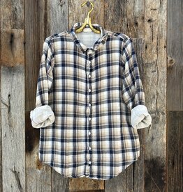 CP Shades CP Shades Romy Double Cotton Plaid Shirt Blue/Beige 1012-463