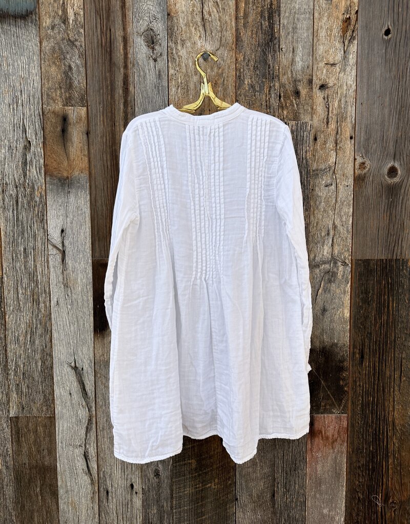 CP Shades Yoko Double Cotton Pleated Tunic White 520-034 - Island Farm