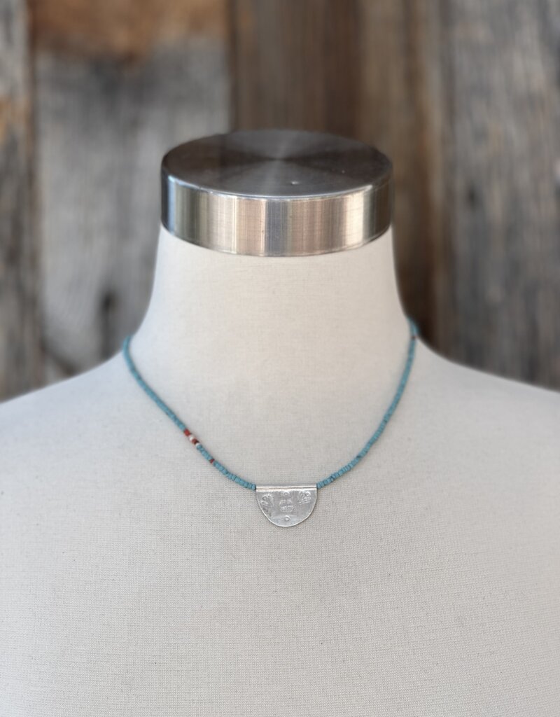 River Song River Song Silver Talisman on Turquoise Necklace