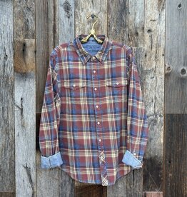 True Grit True Grit L/S 2 Pocket Shirt Red/Indigo #D1M37IF28