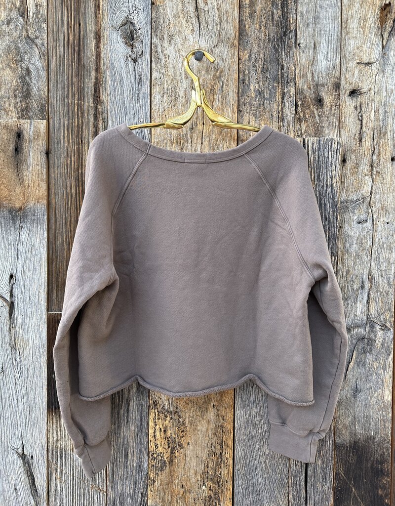 It Is Well Raw Edge Crop Sweatshirt T1855 Soil