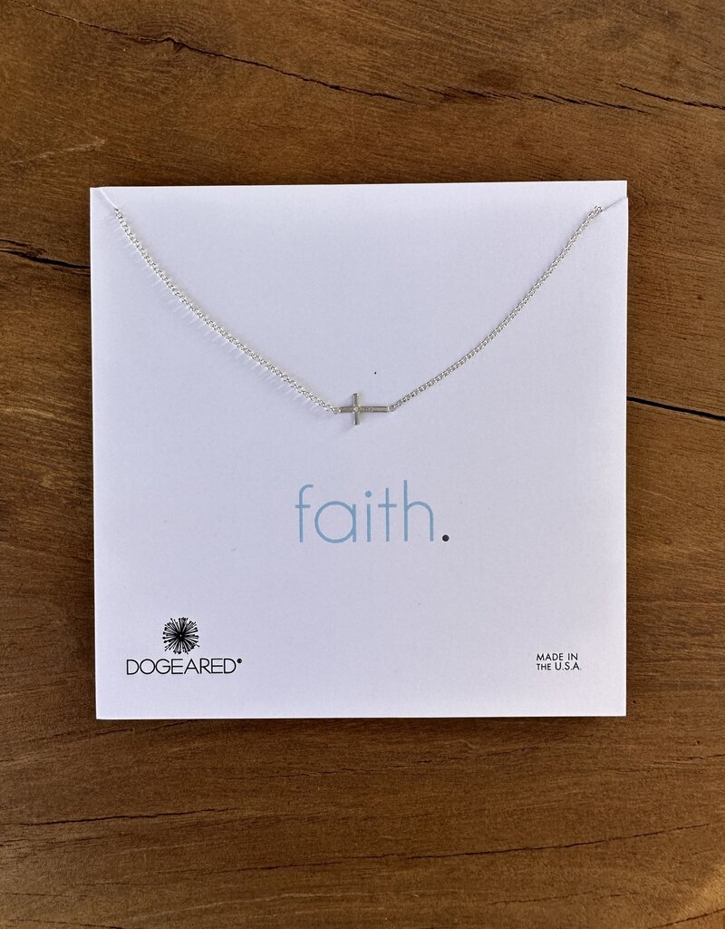 Dogeared Dogeared Sideways Cross Necklace Sterling Silver Island Farm