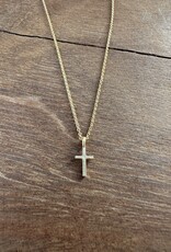 Dogeared Dogeared Simple Cross Necklace Gold Dipped