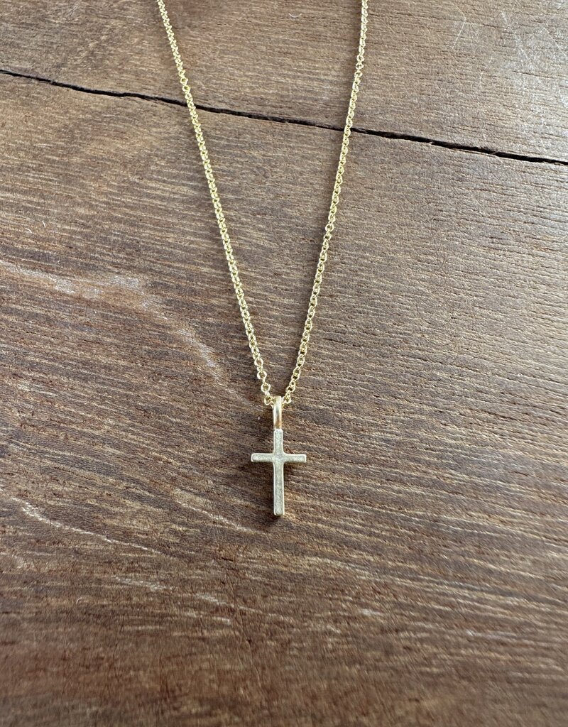 Dogeared Dogeared Simple Cross Necklace Gold Dipped