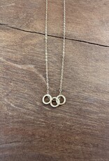 Dogeared Dogeared Textured Gold Dipped Rings Necklace