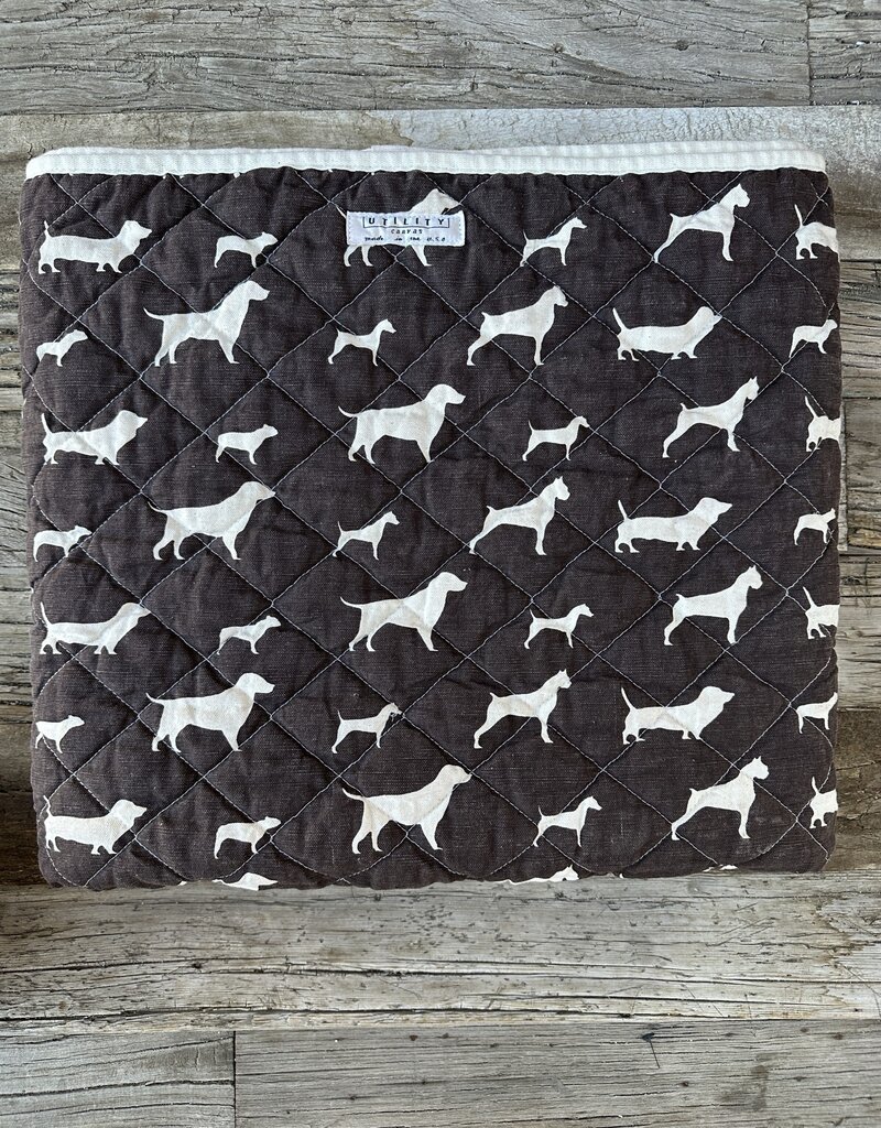 Utility Canvas Utility Canvas Quilted Throw Blanket Chocolate Dogs 52x66