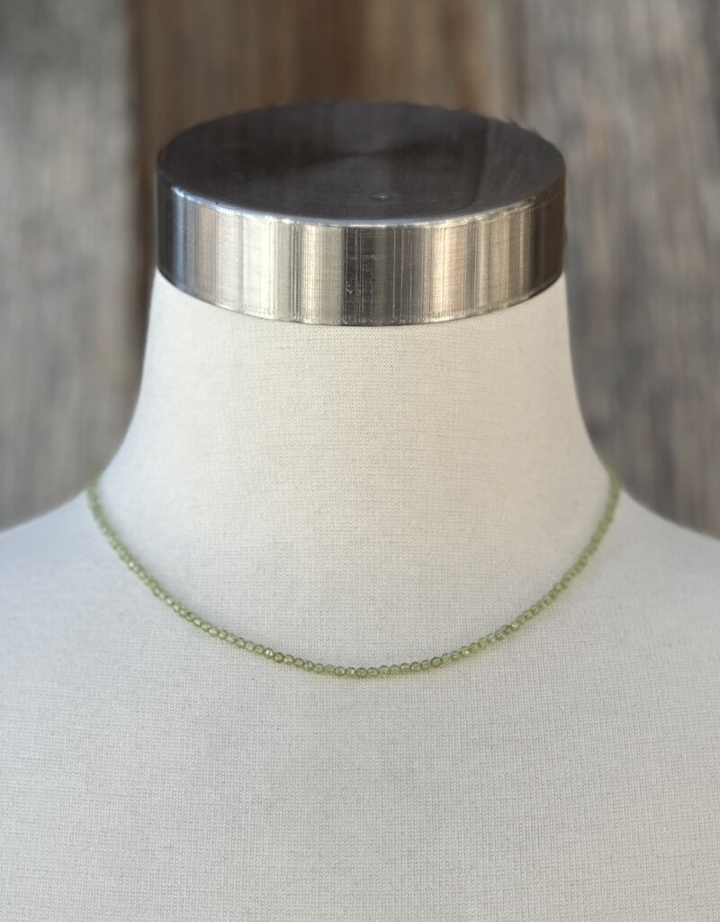 Radiant Malas Tiny Intention Necklace Peridot 16"
