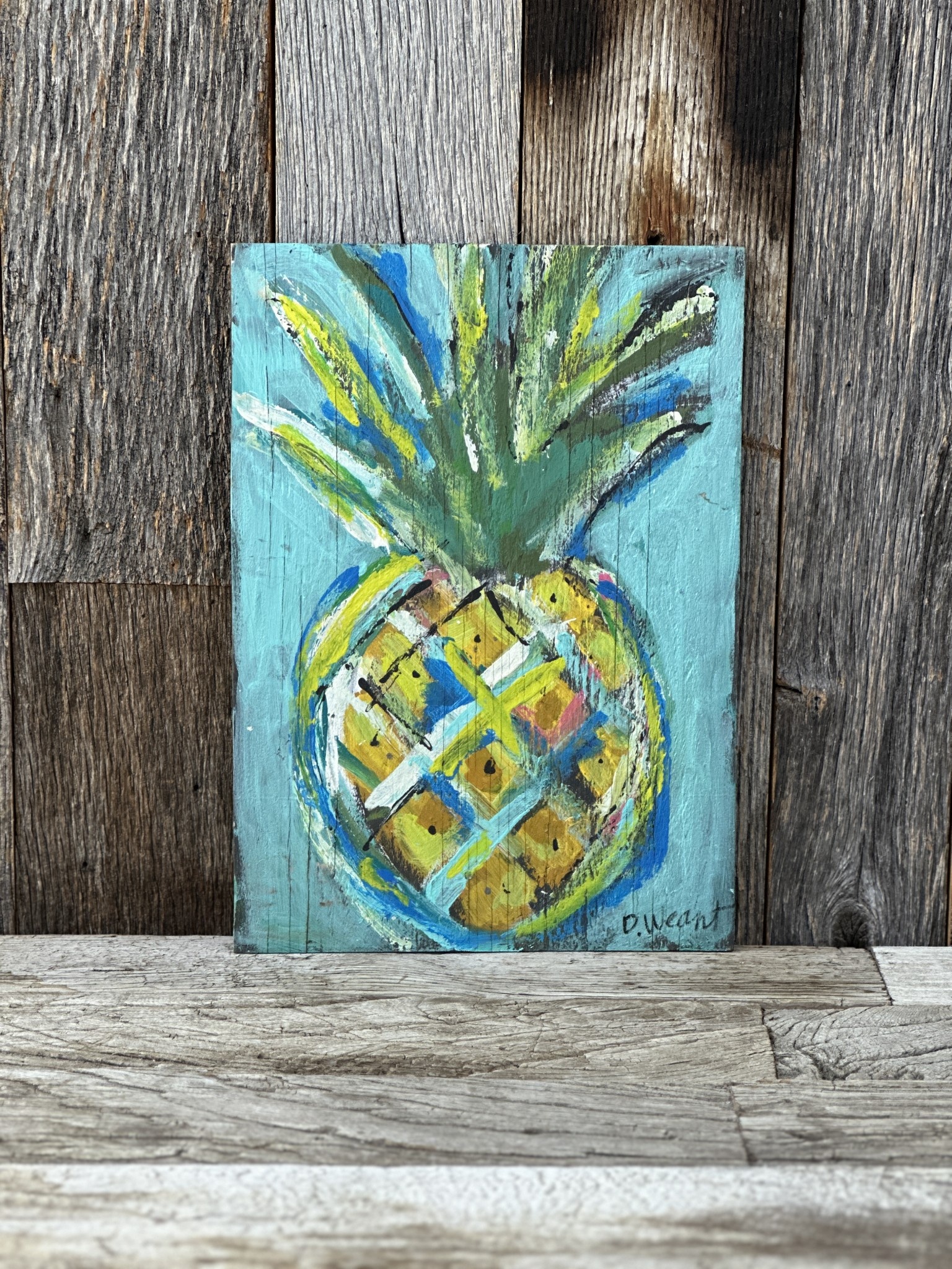 Round Top Vintage Round Top Vintage Painting Lrg Pineapple - Island Farm