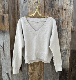 It Is Well V-Neck Crop Sweater K3000 Natural