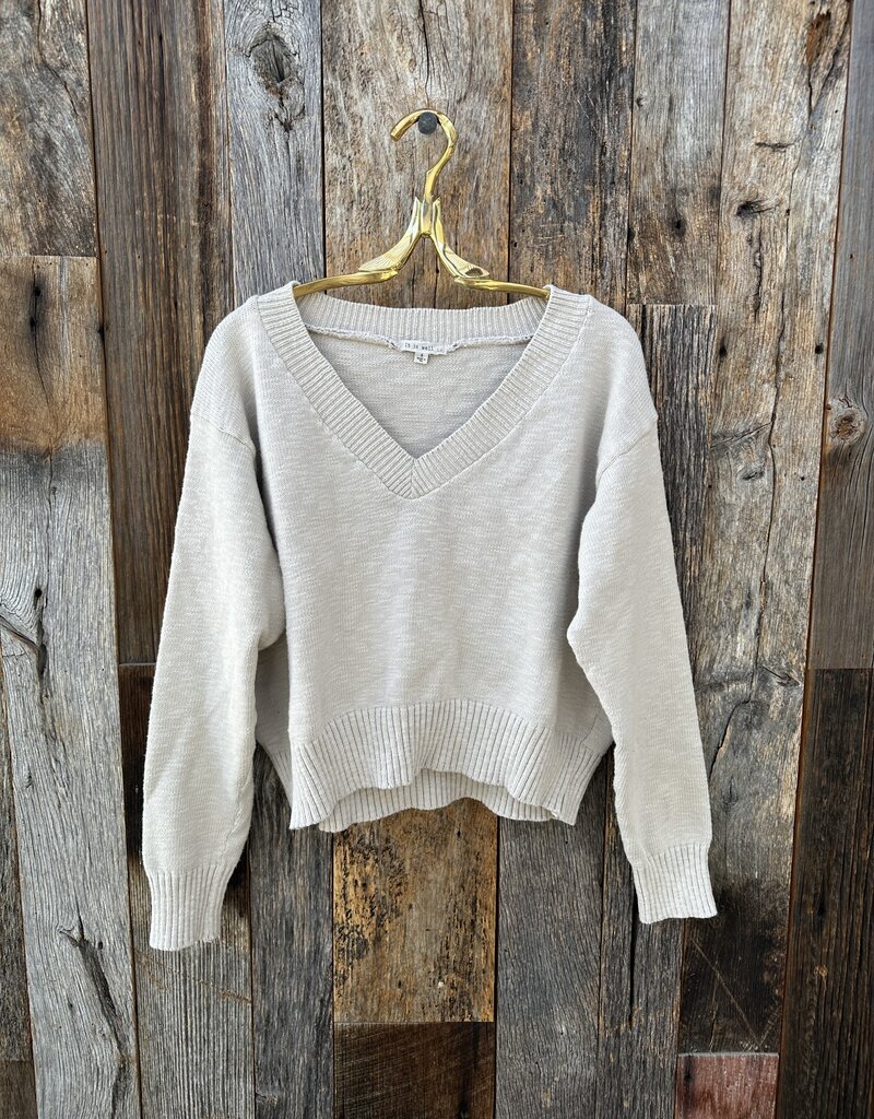 It Is Well V-Neck Crop Sweater K3000 Natural