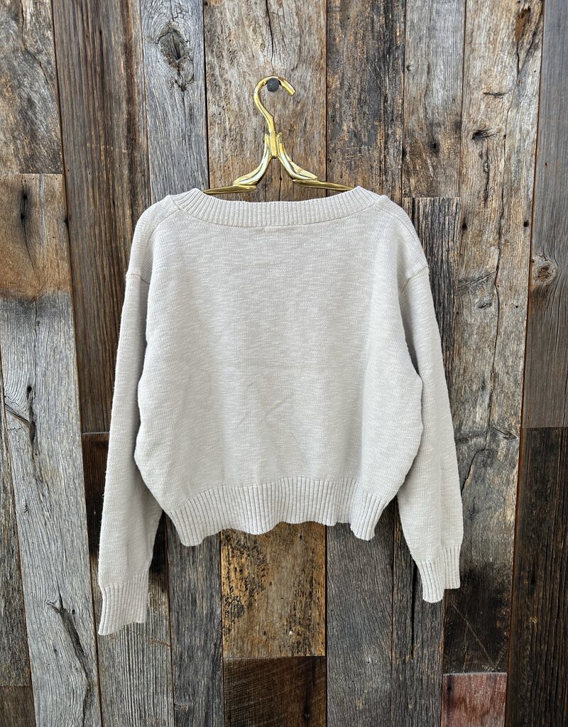 It Is Well V-Neck Crop Sweater K3000 Natural
