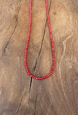 Radiant Malas Tiny Intention Necklace Red Coral 2mm 16"