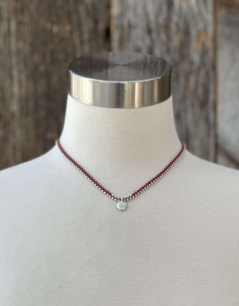 Minetta Design NDR Necklace - Silver & Rose W/Dot Pendant