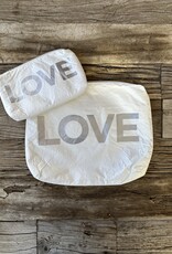 Hi Love Hi Love Set of Two Bags- Shimmer White with Silver LOVE