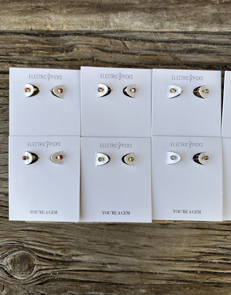 Electric Picks Birthstone Stud Earrings Island Farm