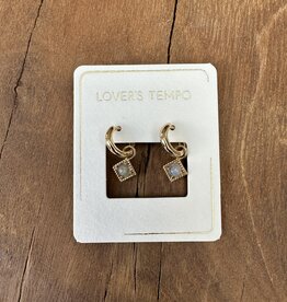 Lover's Tempo Lover's Tempo Eclipse Labradorite Huggie Drop Hoop  Earrings GV