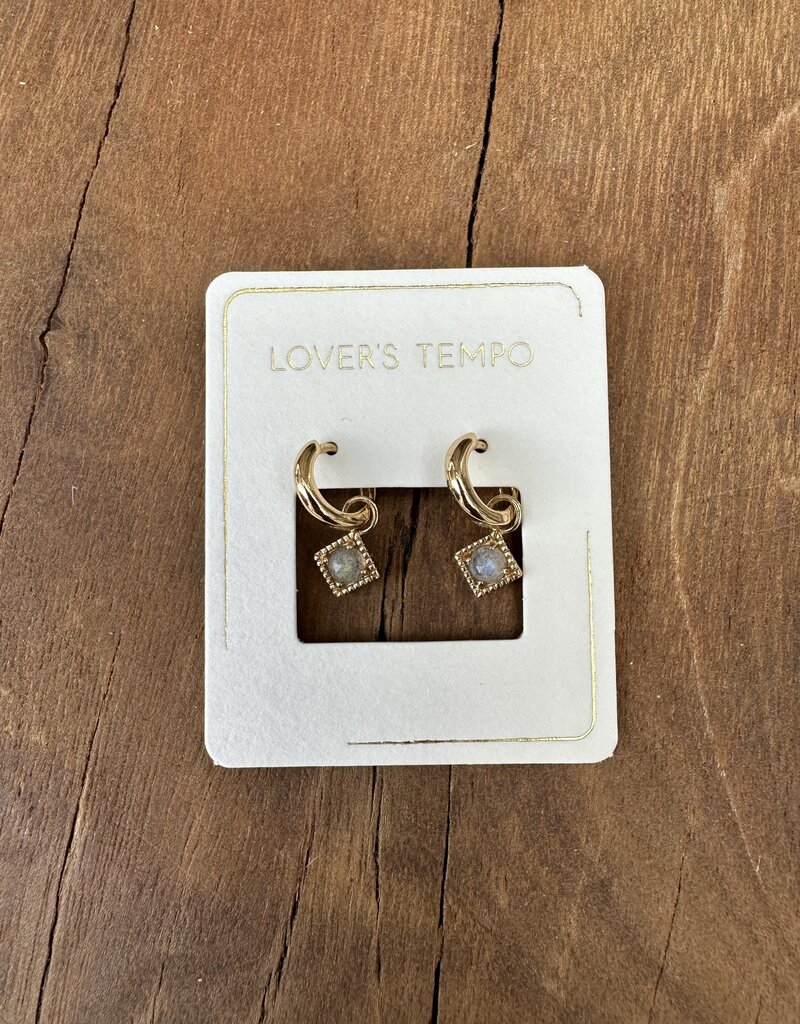 Lover's Tempo Lover's Tempo Eclipse Labradorite Huggie Drop Hoop  Earrings GV