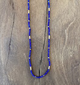 Debbie Fisher Tiny Lapis & GV Beads w/ GF Clasp MDN108