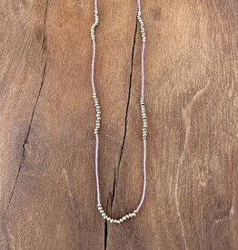 Debbie Fisher ROC23 PNK- Gold Pyrite, GF clasp, Seed Beads
