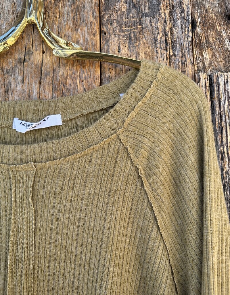 Project Social T Project Social T Cozy Seamed L/S Military Green