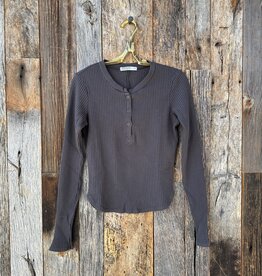 Stateside Stateside Luxe Thermal Henley Top Ash