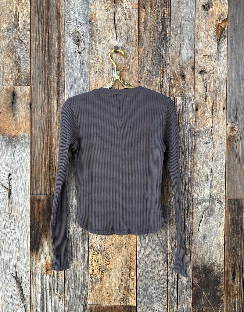 Stateside Stateside Luxe Thermal Henley Top Ash