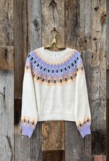 Sundry Fairisle Crew Sweater Cream