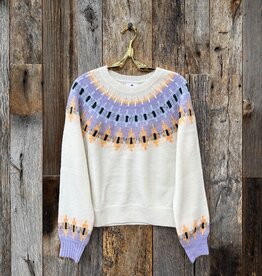 Sundry Fairisle Crew Sweater Cream