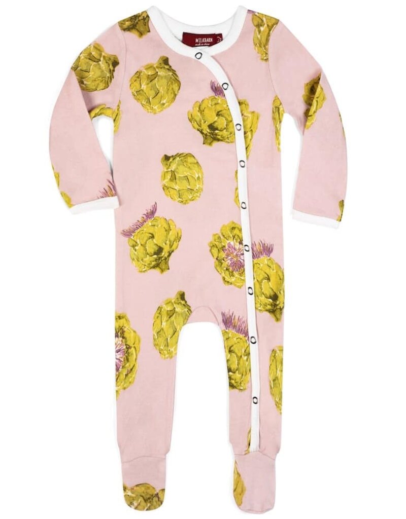 Milkbarn Milkbarn Organic Footed Romper Artichoke 37108